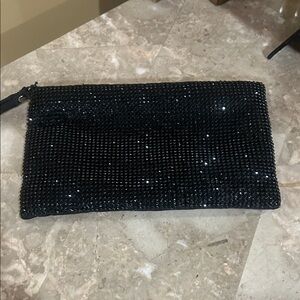 Black Beaded Clutch